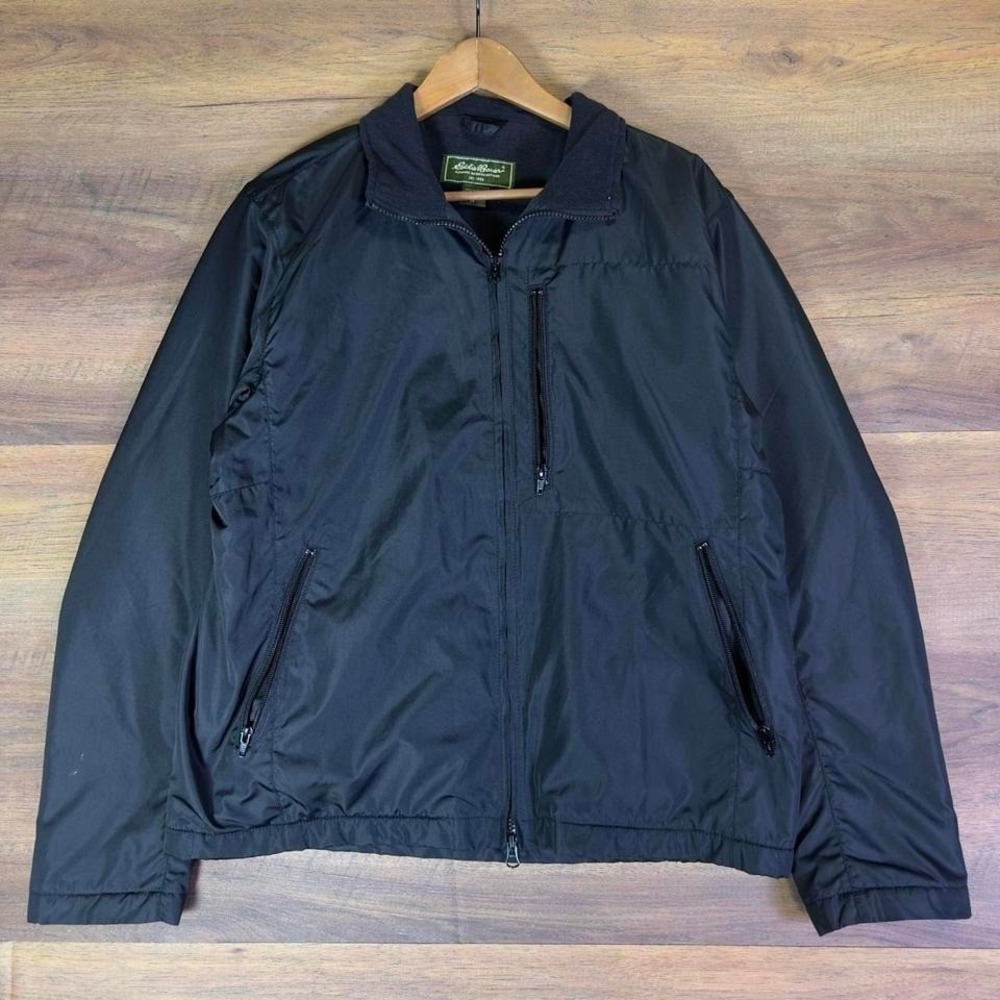 Eddie Bauer Black Fleece-Lined Zip Jacket Men's Medium